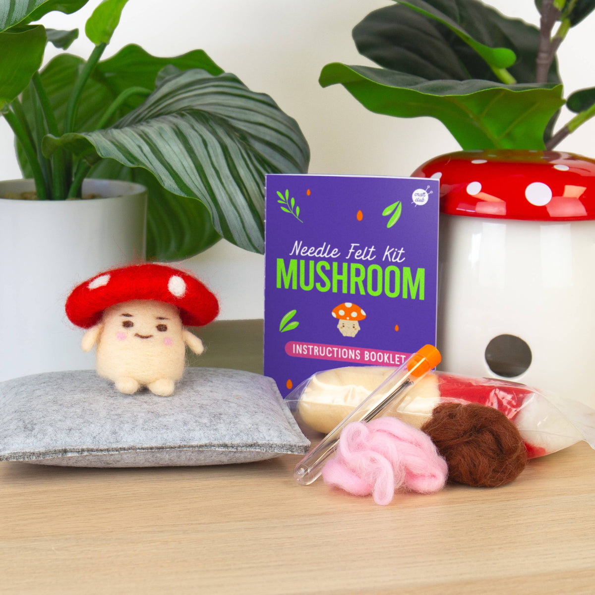 Mushroom Needle Felting Kit