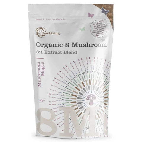 Organic 8 Mushroom 8:1 Extract Blend – 50g