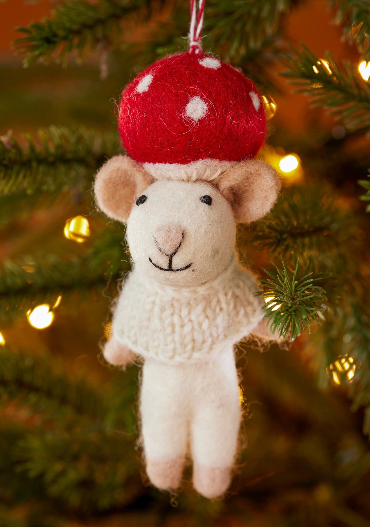 Felt Mushroom Mouse Decoration