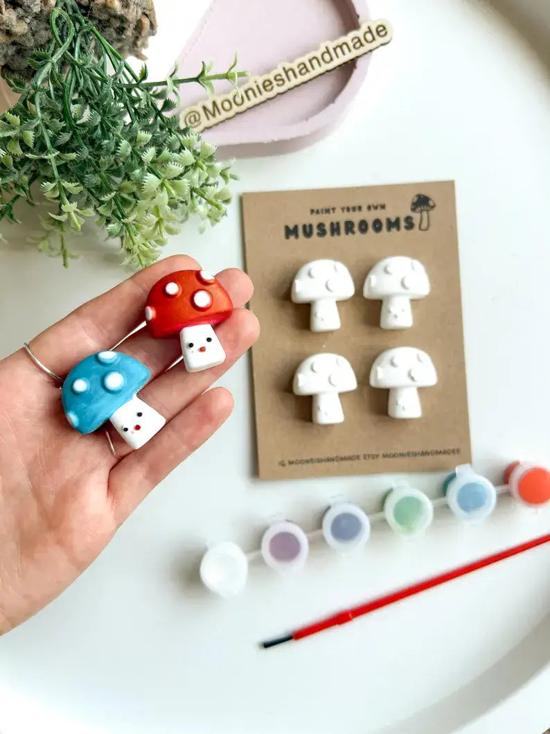 Mushroom Pottery Painting Kit, Paint Craft Kit For Adults