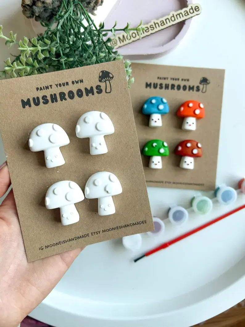 Mushroom Pottery Painting Kit, Paint Craft Kit For Adults