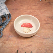 Toadstool Tales Stoneware Trinket Dish With Embossed Mushroom