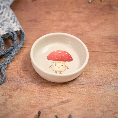 Toadstool Tales Stoneware Trinket Dish With Embossed Mushroom