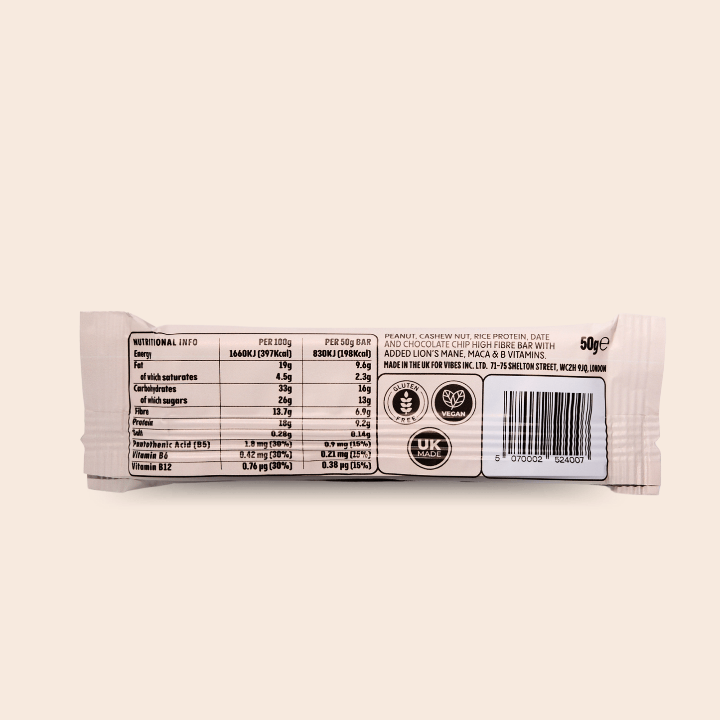 Lucid Cookie Dough Energy & Focus Bar with Lion’s Mane