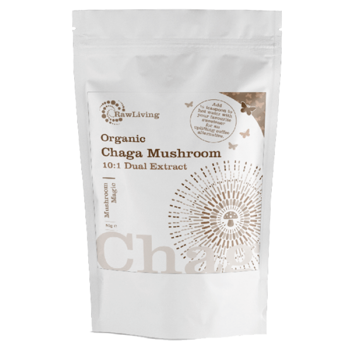 Organic Chaga Mushroom 10:1 Dual Extract – 50g Pouch