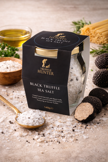 Truffle Hunter Black Truffle Salt 140g – Cornish Sea Salt Flakes with Black Truffle