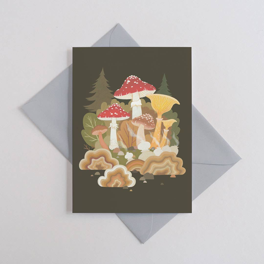 Fungi Forest | Everyday greetings card | Autumn, mushrooms