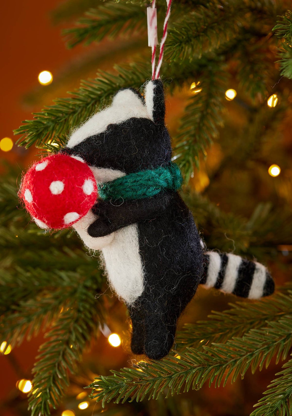 Felt Badger with Mushroom Decoration