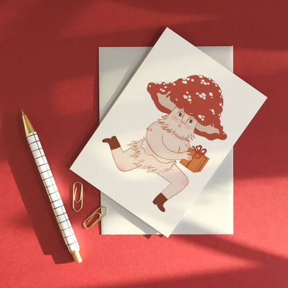 Mushroom Sends a Gift | Everyday greetings card | Mushroom