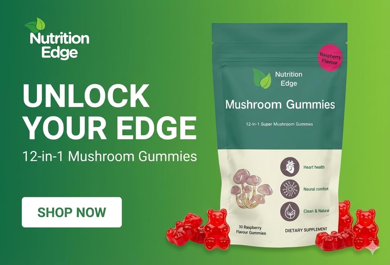 12-in-1 Mushroom Gummies – Lion’s Mane, Reishi & Cordyceps Blend | Vegan Daily Wellness Gummies