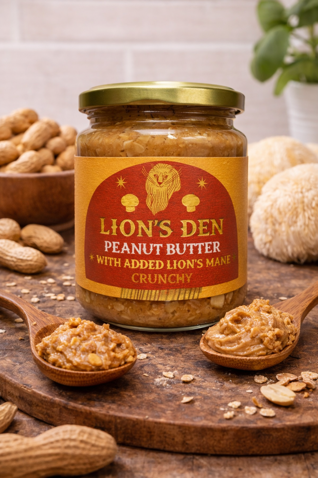 Lion’s Den Crunchy Peanut Butter with Lion’s Mane 250g – Functional Mushroom Peanut Butter