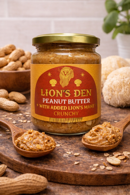 Lion’s Den Crunchy Peanut Butter with Lion’s Mane 250g – Functional Mushroom Peanut Butter