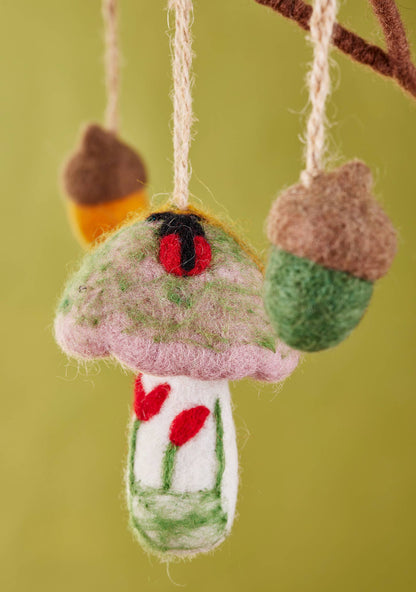 Felt Nature Mushroom Decoration