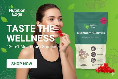 12-in-1 Mushroom Gummies – Lion’s Mane, Reishi & Cordyceps Blend | Vegan Daily Wellness Gummies