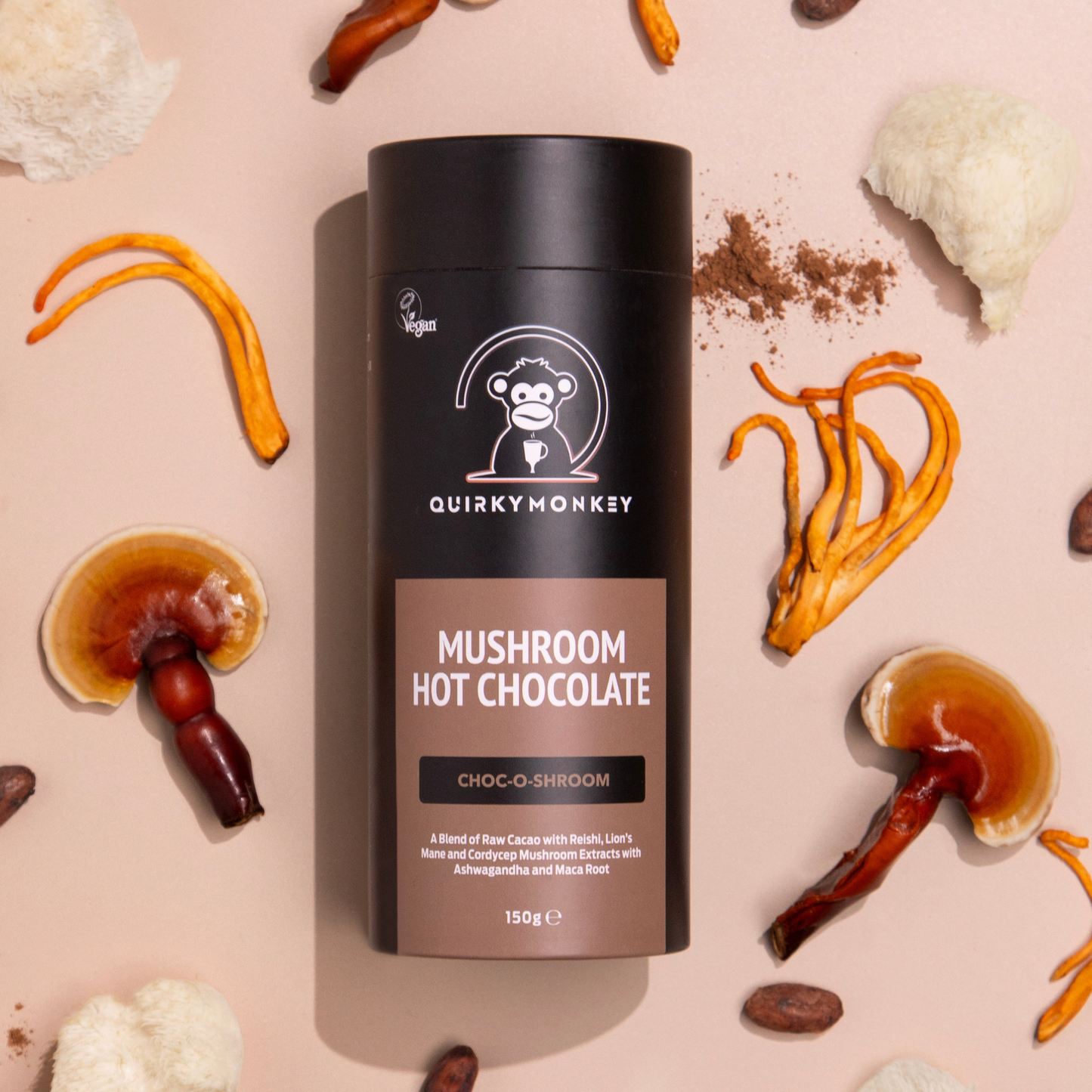 Quirky Monkey Mushroom Hot Chocolate 150g (Choc O Shroom)