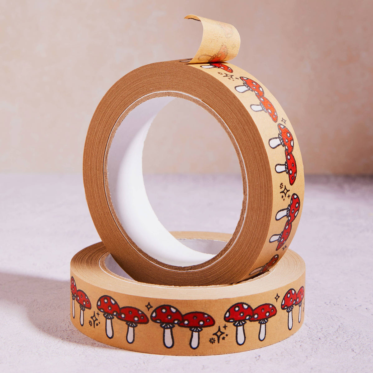 Printed Paper Sticky Tape - Toadstool Mushroom Print