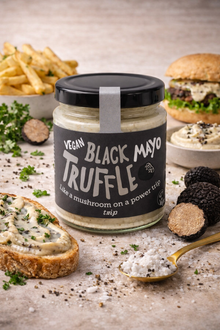 BeSaucy Vegan Black Truffle Mayo 180g – Plant-Based Truffle Mayonnaise
