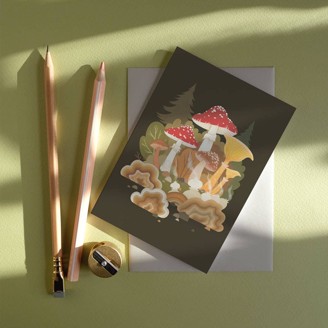 Fungi Forest | Everyday greetings card | Autumn, mushrooms