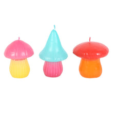 Set of 3 Mushroom Shaped Candles Neon