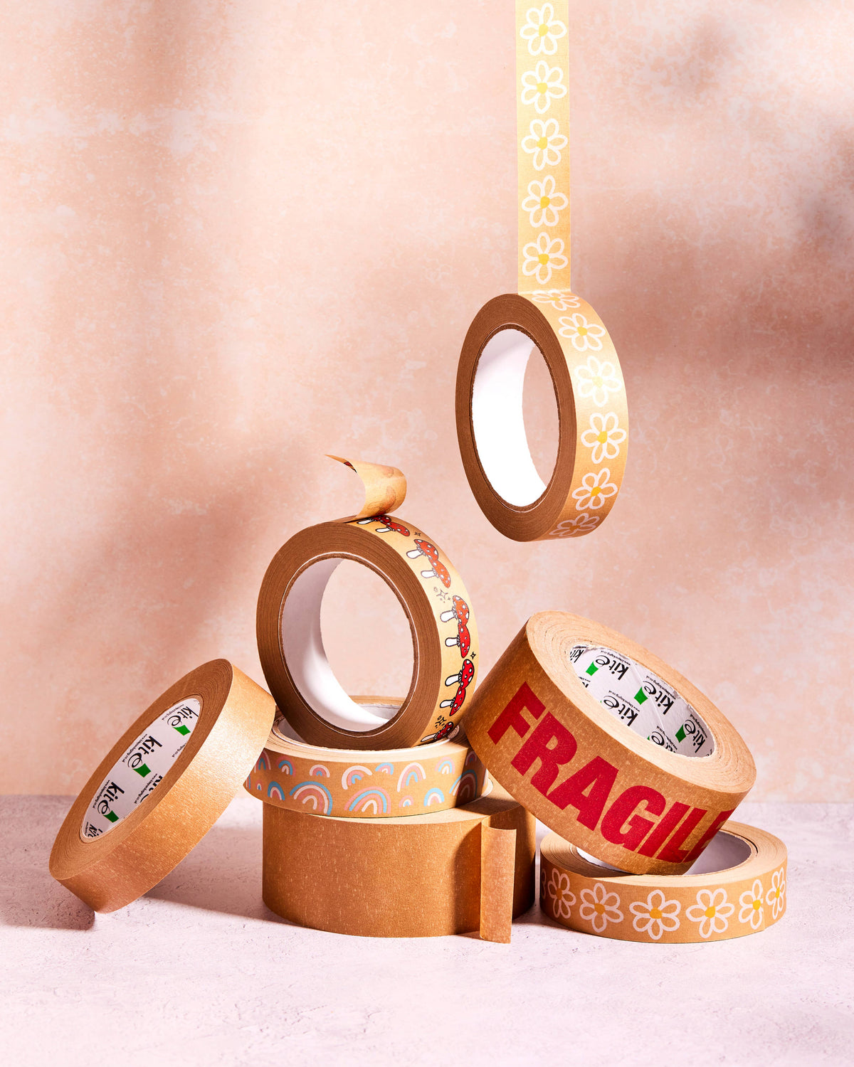 Printed Paper Sticky Tape - Toadstool Mushroom Print