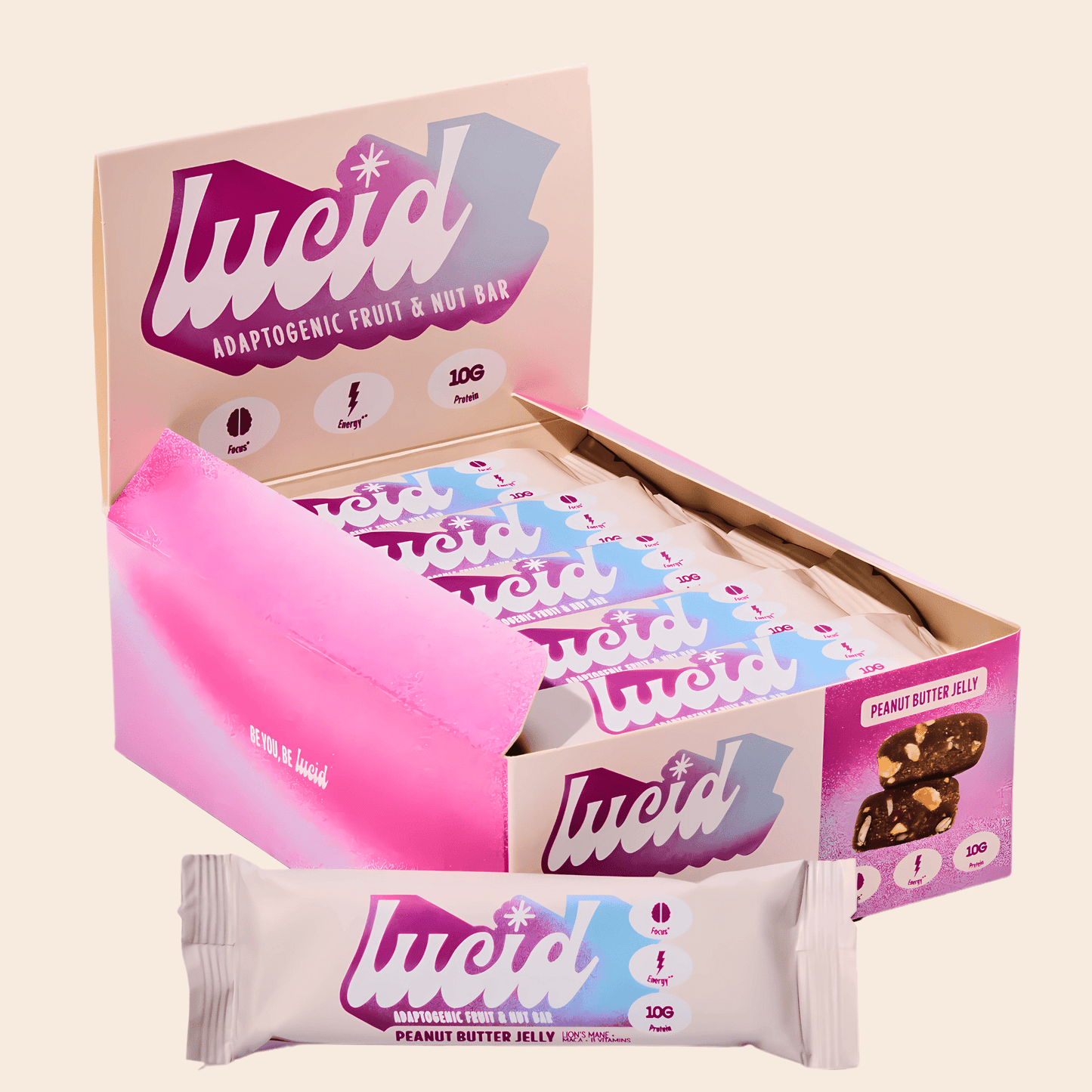 Lucid Peanut Butter & Jelly Energy & Focus Bar with Lion’s Mane