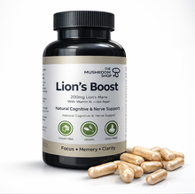 Lion’s Boost Capsules – Lion’s Mane, Vitamin B1 & Black Pepper – 120 Capsules (4 Month Supply)