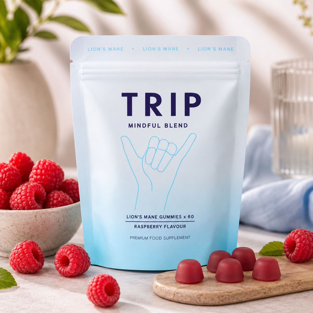 TRIP Raspberry Lion's Mane Gummies – 60 Gummies
