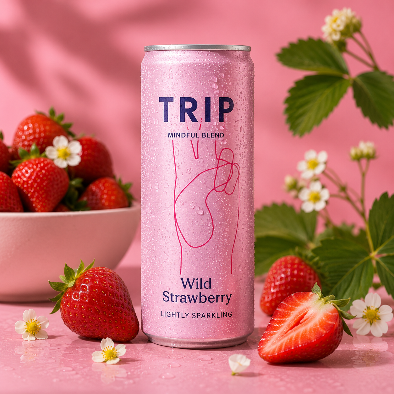 TRIP Wild Strawberry Mindful Blend Sparkling Drink 250ml
